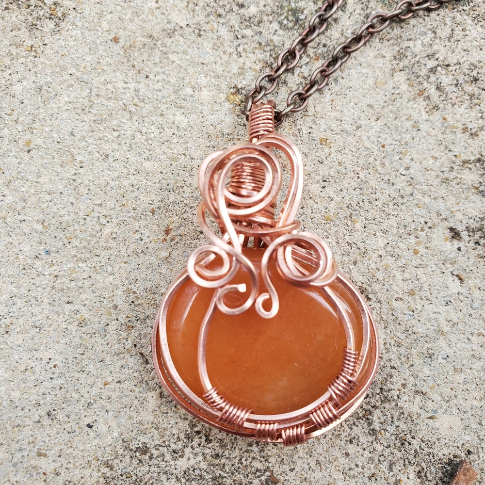 Orange Aventurine Pumpkin Necklace